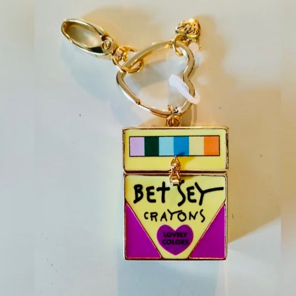 Betsey Johnson 🎁Crayons Bag Charm/ Keychain New🎁Gift Ready - Picture 4 of 6